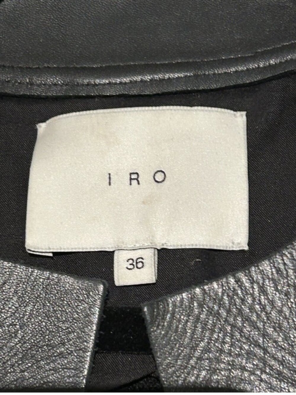 IRO Paris Wool Jacket with Leather Trim – Size 36 (US 4 / Small) Black Classic - Picture 4 of 4